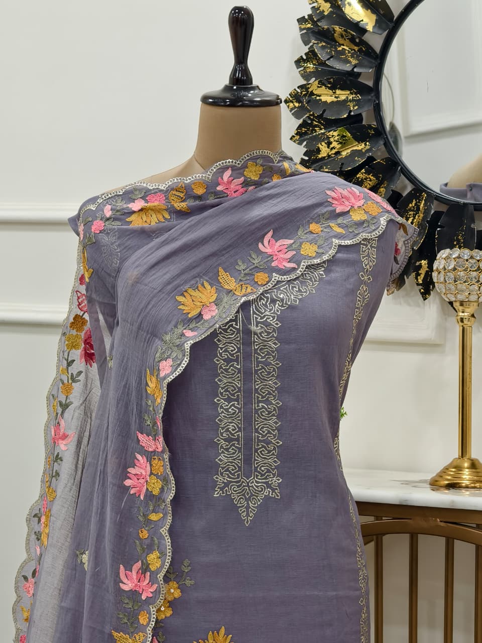 Aditi Mul chanderi embroidered suit