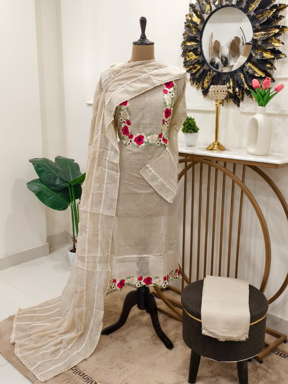Heba Chanderi Jamdani Suit