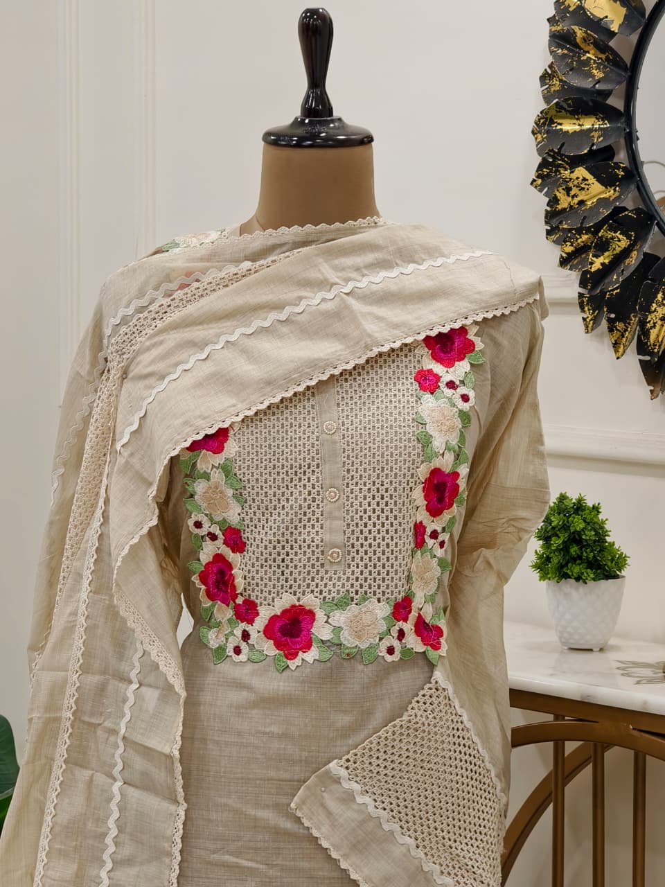 Heba Chanderi Jamdani Suit