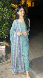 Ziya pakistani stitched cotton suit set