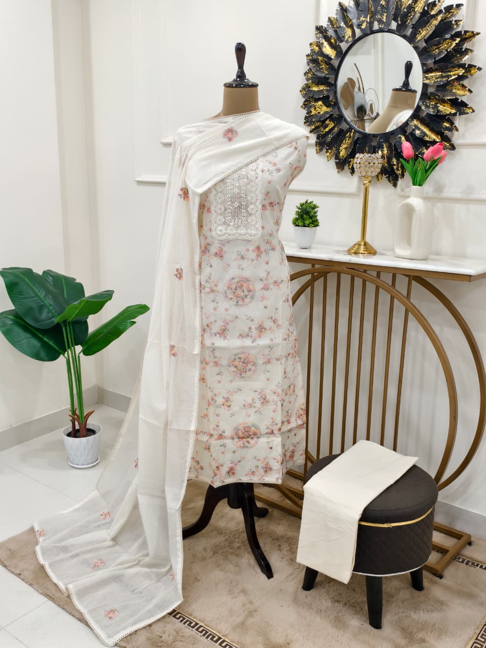 Riya Cotton Embroidered Suit