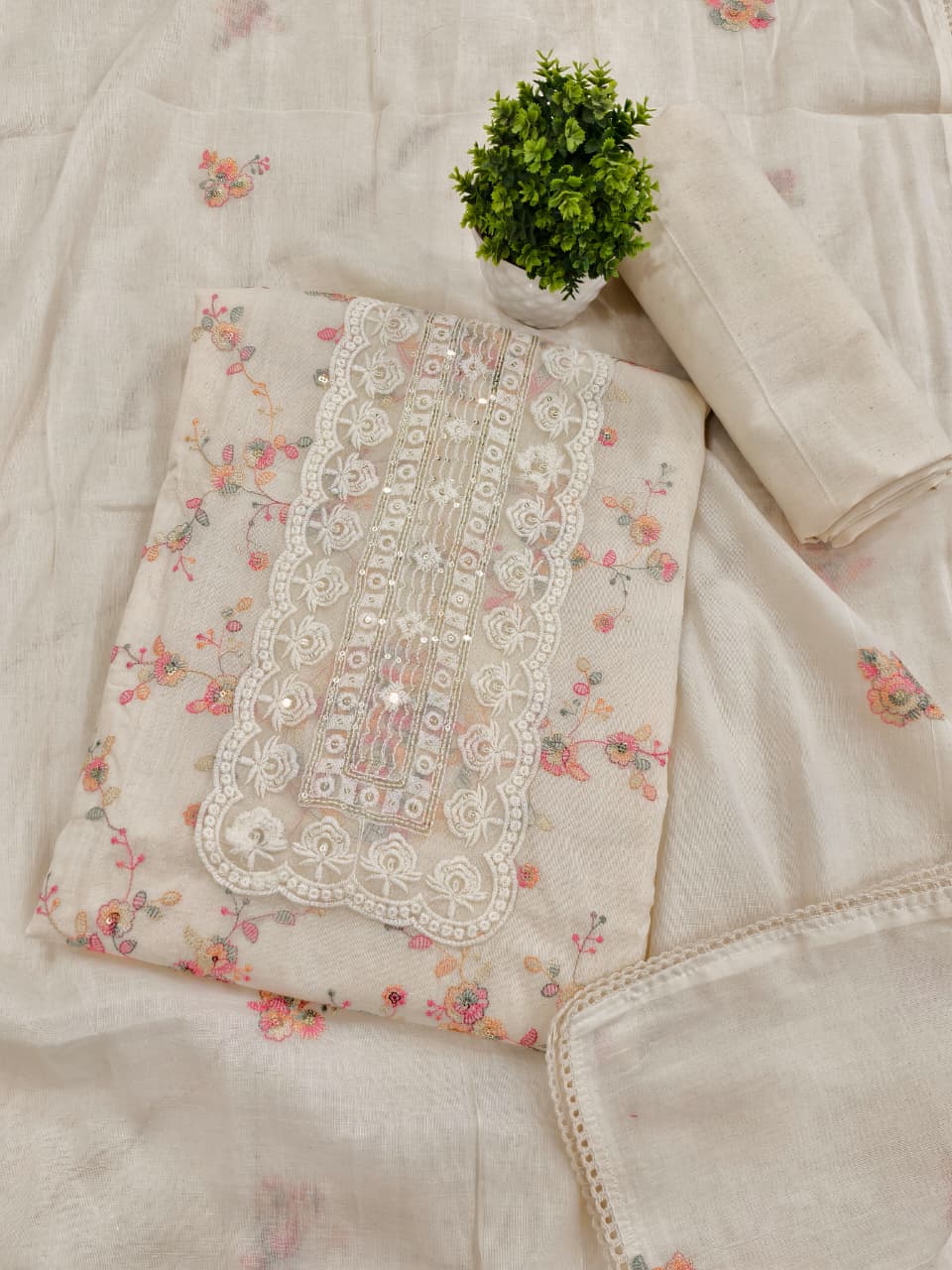 Riya Cotton Embroidered Suit