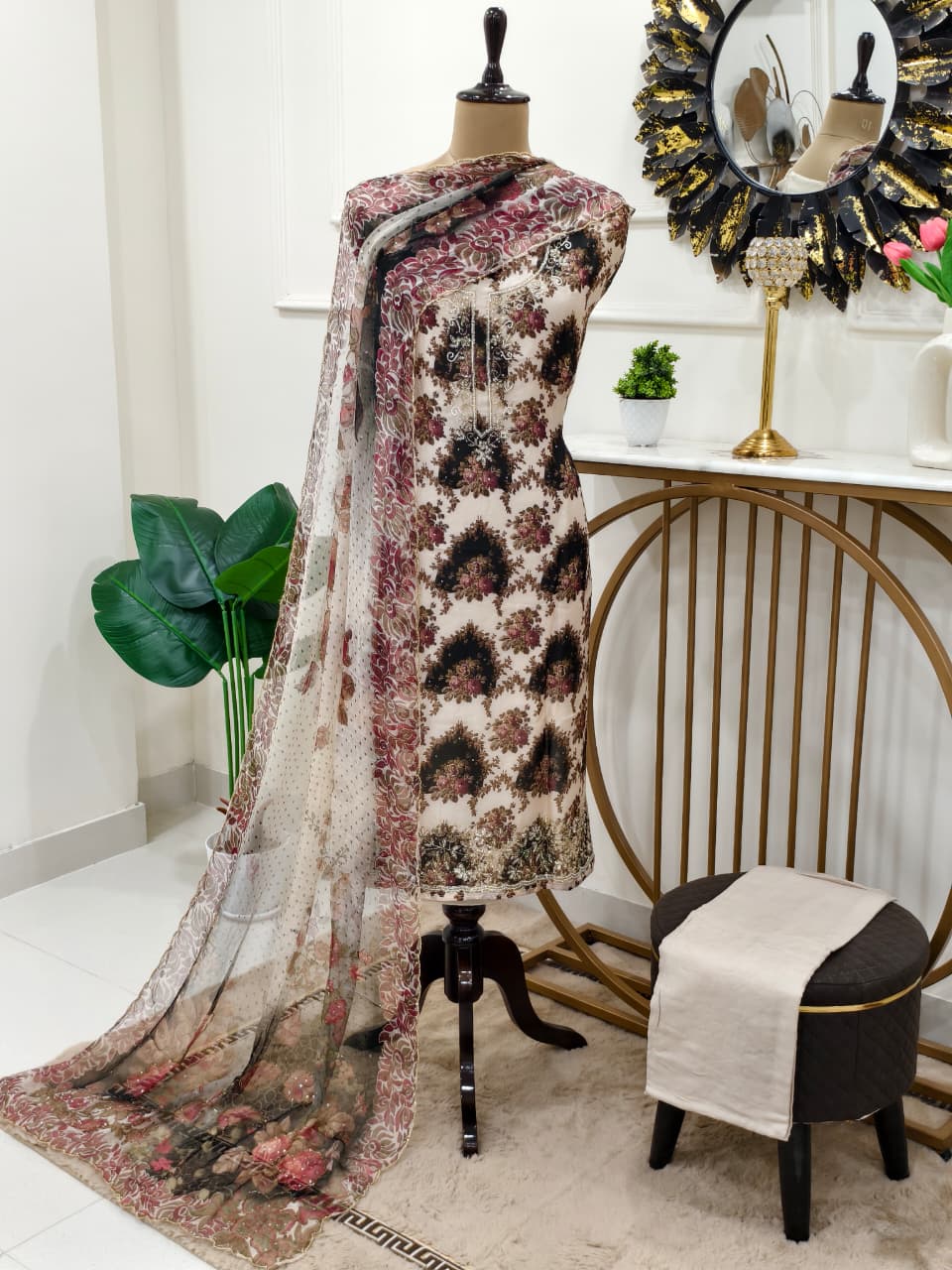 Silsila Glass Organza Hand Work Suit