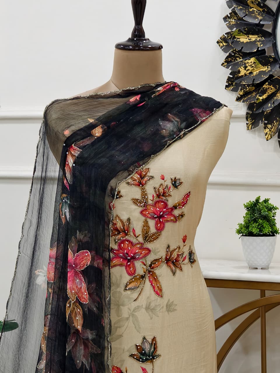 Lara Glass Organza Hand Work Suit