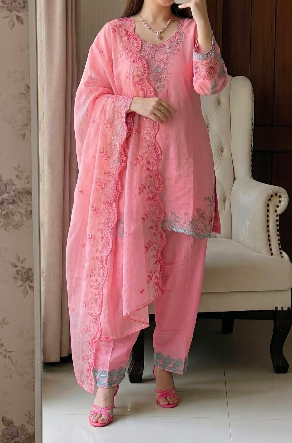 Noor Designer Pakistani Stitched Suit (color set 1)