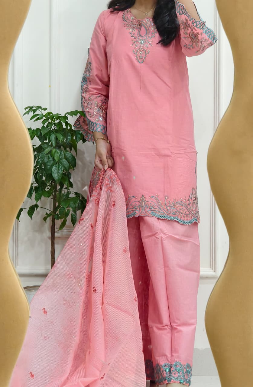 Noor Designer Pakistani Stitched Suit (color set 1)