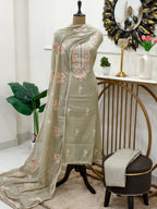 Mul Chanderi Kashmiri Embroidered suit