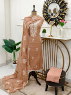 Mul Chanderi Kashmiri Embroidered suit