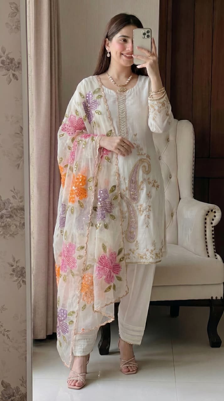 Tabeer Designer Opada Handwork Suit Set -1