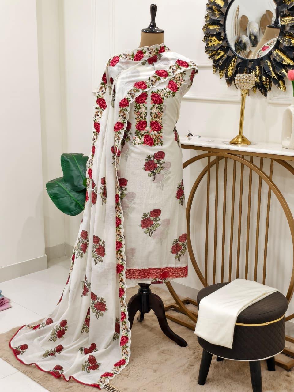 Aiman Mul Chanderi Embroidered Suit