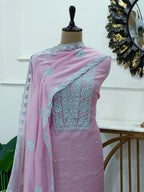Farah Mul Chanderi Lucknowi Embroidery Suit