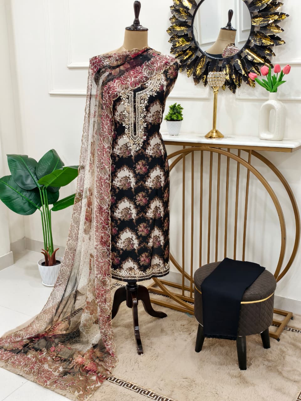 Silsila Glass Organza Hand Work Suit