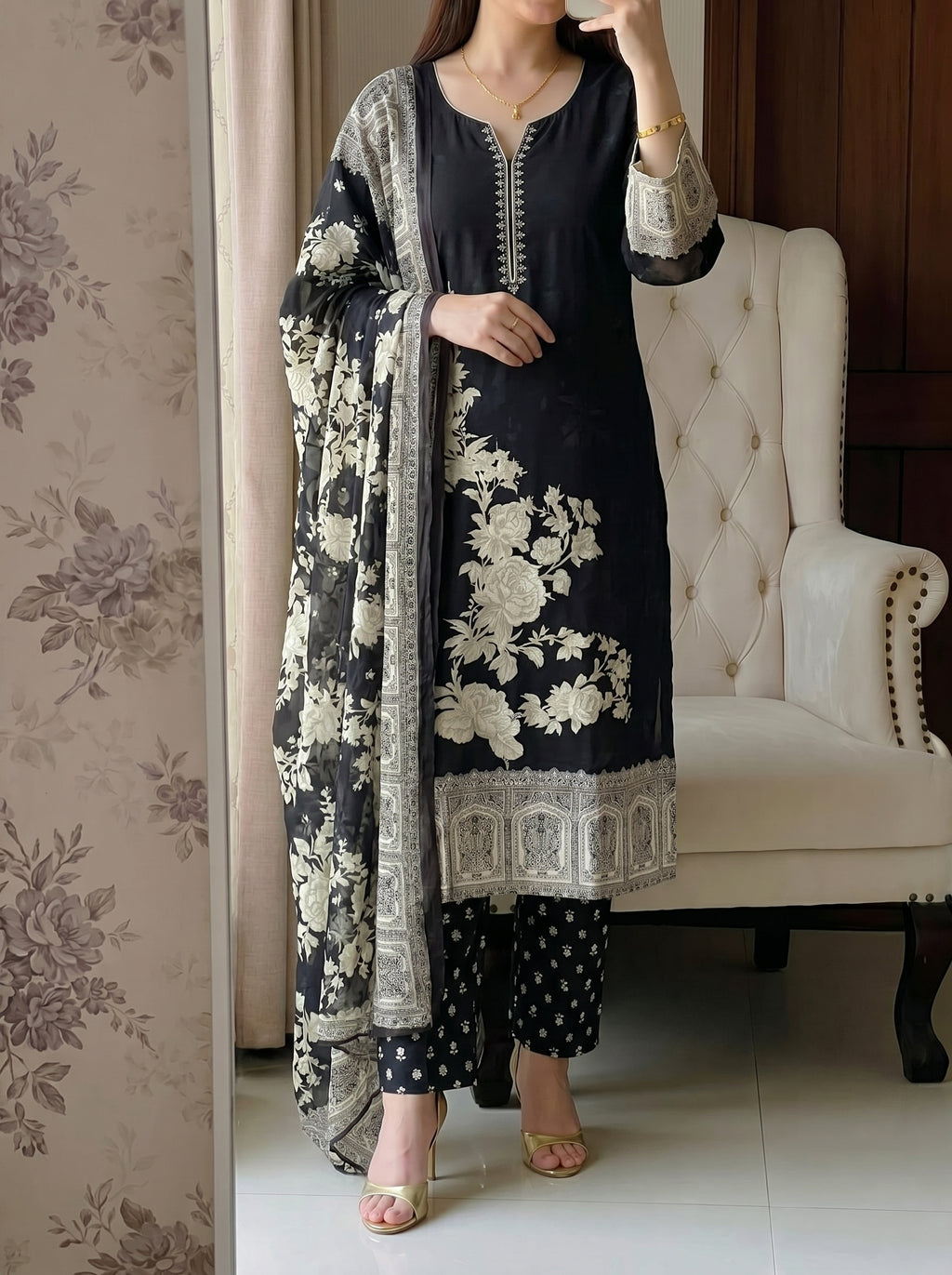 Saba Cotton Printed Suit