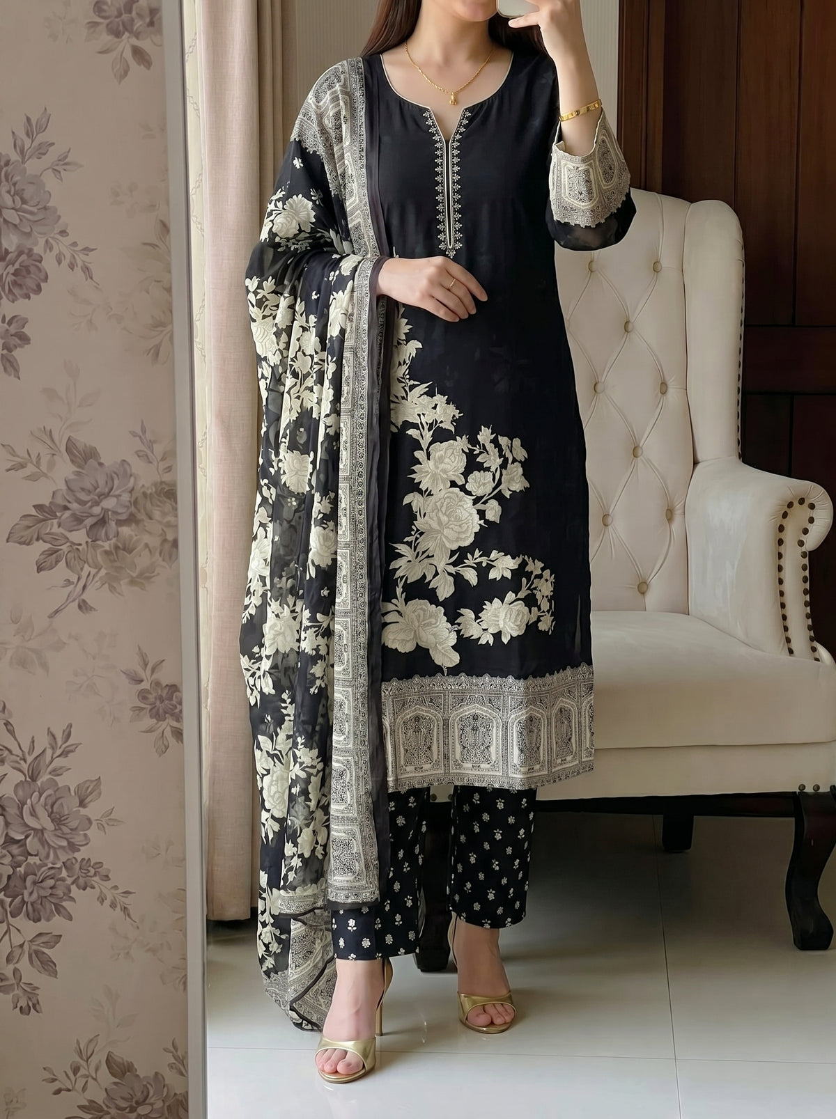 Saba Cotton Printed Suit